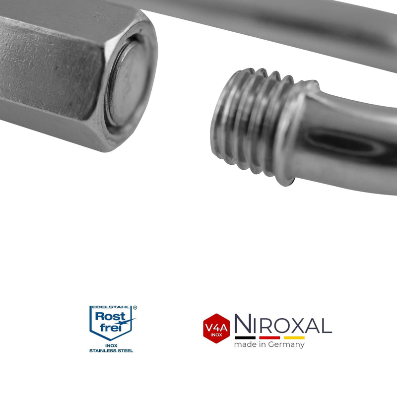 NietFullThings 5 mm extension chain made of stainless steel breaking load max 900 kg with screw connector and shackle made of V4A fastening set for hanging punch bag hammock hammock chair 5 mm | Chain length: 150 cm = 1.5 meters 1 extension set - PawsPlanet Australia