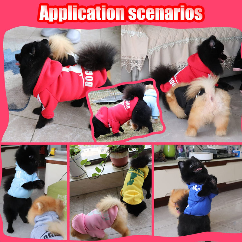 QiCheng&LYS Dog Hoodies Clothes,Pet Puppy Cat Cute Cotton Warm Hoodies Coat Sweater (Red, X-Large) Red - PawsPlanet Australia