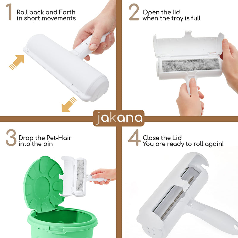 Eco Today JAKANA - Reusable Pet Hair Remover Roller + Lint roller FOR FREE Remake 95% Recycled. Perfect for sofa, bed, carpet, furniture. Easy to Self Clean - PawsPlanet Australia