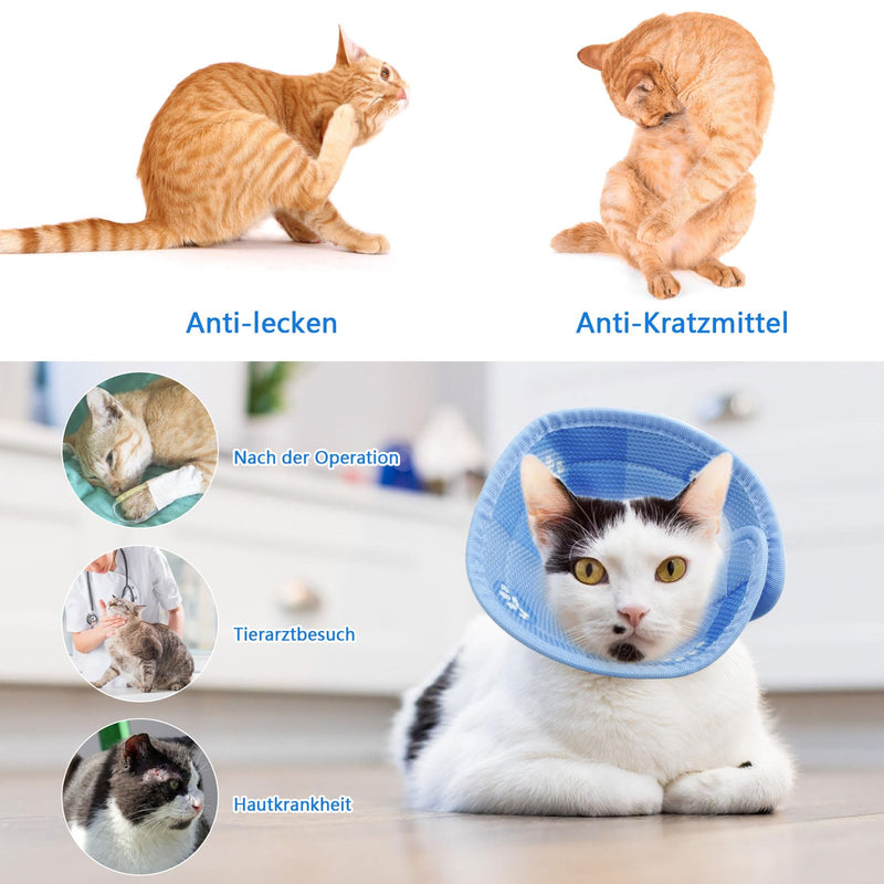 Cat & Dog Neck Brace: Adjustable, Soft Neck Brace for Cats and Puppies - Cat Collar, Cat Cone After Surgery & Injuries, Kitten Accessories - Comfortable Donut Cat, Cat Collar (Blue, M) - PawsPlanet Australia