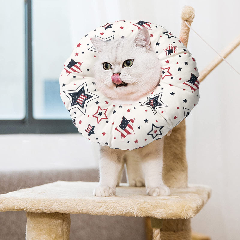 JCOLUSHI Adjustable Cat Cone Collar, Cute Cat Recovery Collar, Soft Cat Donut Collar, Comfy Cat Cone After Surgery, Elizabethan Collar for Cats Kittens Dogs XS - PawsPlanet Australia