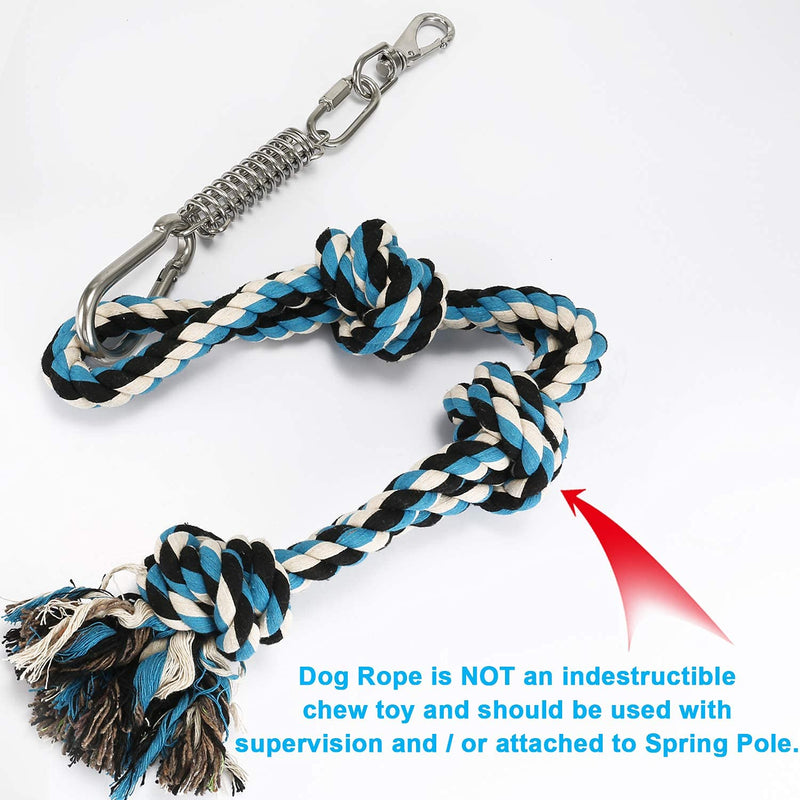 SAINUOD Spring Pole Dog Rope Toys, Strong Dog Rope Toy with a Big Spring Pole Kit and a 16ft Rope for Dogs Outdoor Hanging Exercise Rope Pull & Tug of War Toy - PawsPlanet Australia