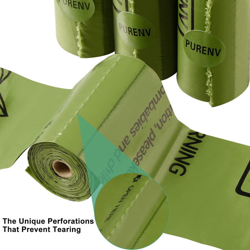 PURENV dog waste bags, biodegradable, 100% leak-proof and tear-resistant, environmentally friendly made from corn starch mixture (270 pieces). Flat bag 270 pieces - PawsPlanet Australia