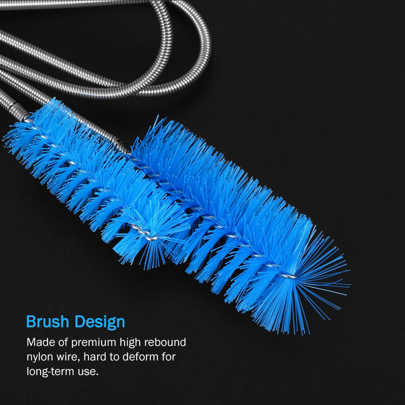 UEETEK Stainless Flexible Cleaning Brush Double Ended Canister Filter Tube Hose Pipe Clean for Fish Tank Aquarium Blue - PawsPlanet Australia