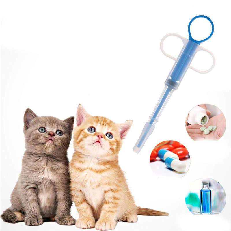 [Australia] - Apoi Pet Pill Syringe [2 Pack] Pet Pill Dispenser Dogs and Cats Medicine Feeder with Silicone Soft Tip Medical Feeding Tool Kit Reusable Extremely Convenient - Blue 