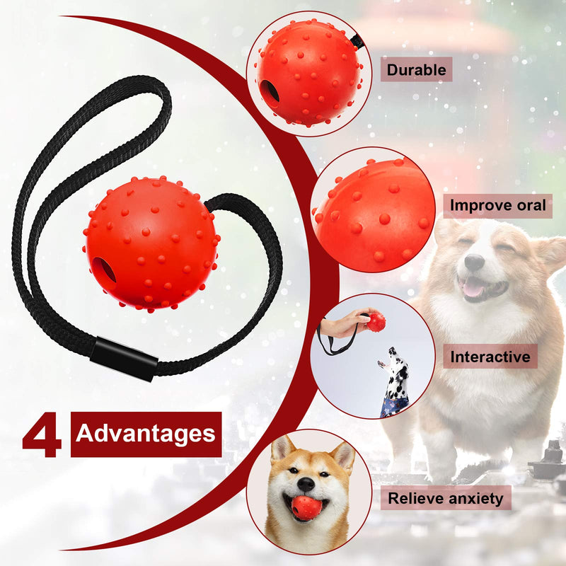 [Australia] - Skylety 4 Pieces Dog Ball on a Rope Interactive Dog Training Ball Dog Toy Ball on a Rope Reward and Exercise Toy for Small Medium Large Dog Fetching, Catching, Throwing and Tugging 