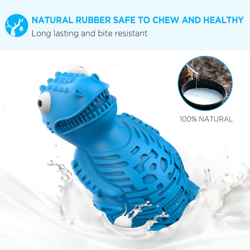 Indestructible Dog chew Toys for Aggressive Chewers, Als Ellan Tough Natural Rubber Toothbrush Toys, Dog Interactive Treat Toys for Small Medium Large Breed Dogs, Food Leaking, Teeth Cleaning - PawsPlanet Australia