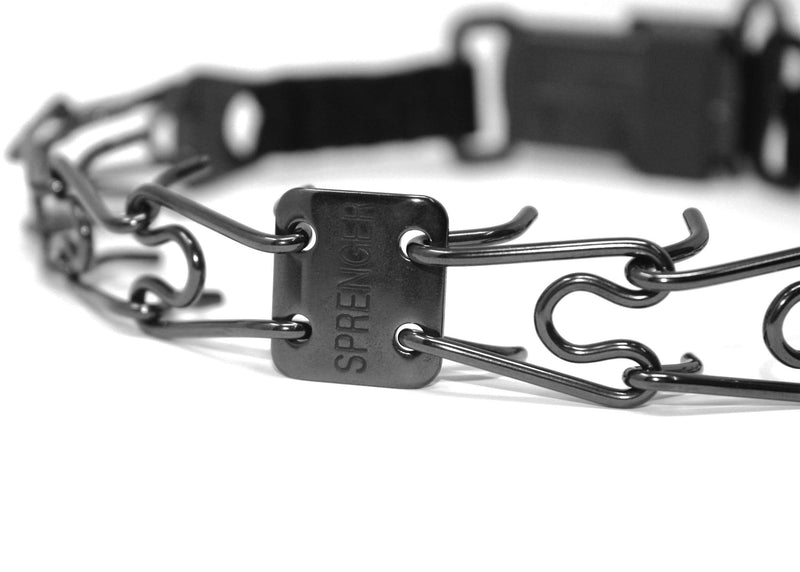 Herm Sprenger Black Stainless Steel Prong Dog Training Collar with Quick Release Buckle Ultra-Plus Pet Pinch Collar No-Pull Collar for Dogs Made in Germany 16in (40cm) x 2.25mm - PawsPlanet Australia