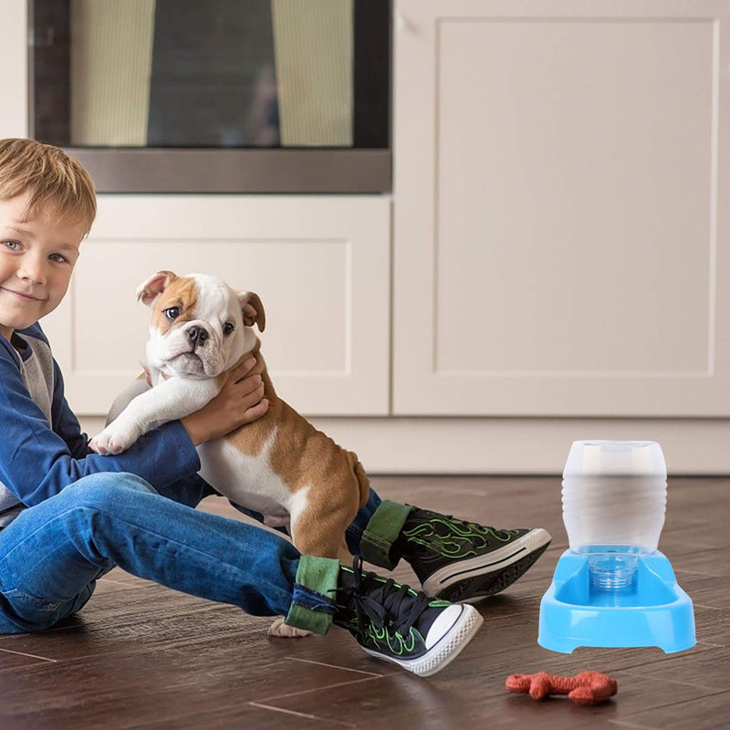 POPETPOP Automatic Small Pet Feeder - Puppy Drinking Fountain Cat Water Dispenser Station Pet Water Bowl, Creative Pets Waterer for Small Dogs Cats Pets - 500ml Blue - PawsPlanet Australia