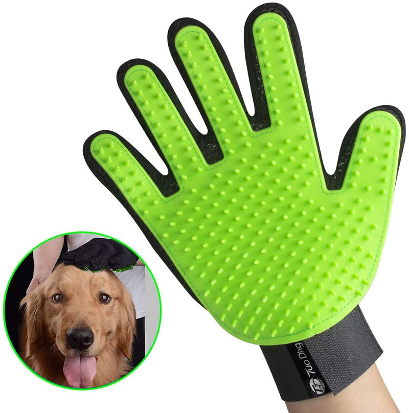 TUODING Pet Grooming Shedding Tool Hair Remover Mitt Mesh Glove Brush[2020 New Upgrade ] with 185 Soft Silicone Tips for Massage for Cats Dogs (right hand and Left hand) green - PawsPlanet Australia