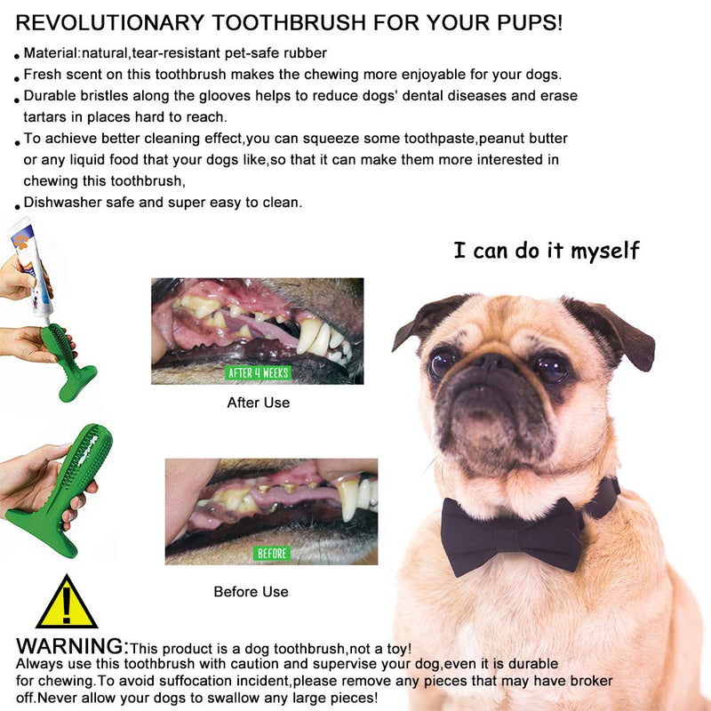 Dog Toothbrush, Upgraded Natural Rubber Dog Brushing Stick Soft Puppy Chew Toy Cleaner Dog Toothbrush Chew Toy for Dog 20-45 lbs Oral Dental Care (Medium) - PawsPlanet Australia