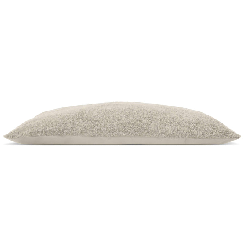 [Australia] - Furhaven Pet Dog Bed | Oxford Snuggle Throw Pillow Nest Cushion Pet Bed w/ Removable Cover for Dogs & Cats - Available in Multiple Colors & Styles Terry Clay Large 