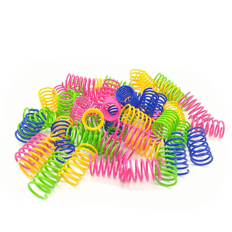 PAWSCRAT Cat Spring Toys, 30 Packs Colorful and Durable Plastic Spring coils That Attract Indoor Cats to swat, bite, and Hunt, Providing Interactive Playtime and stimulating Their Natural Instincts - PawsPlanet Australia