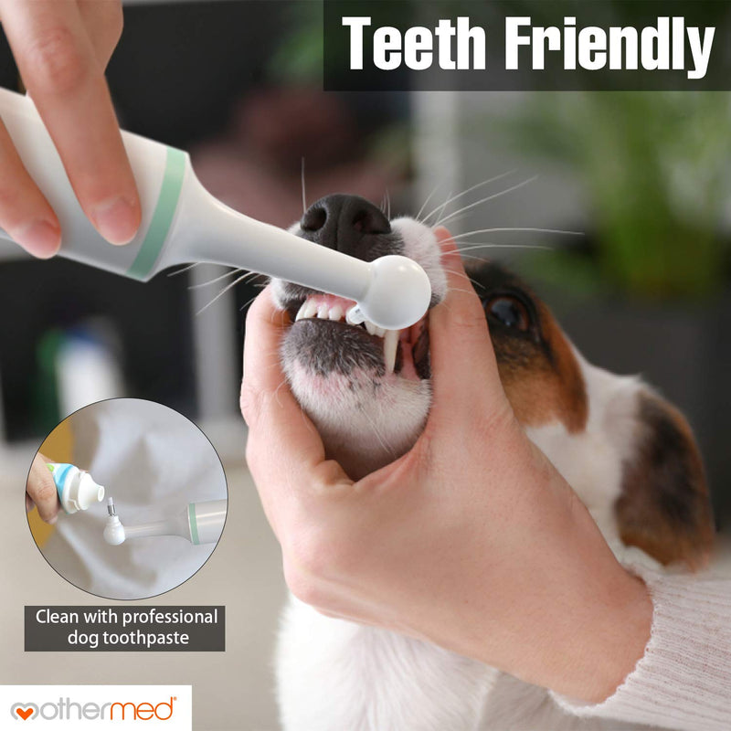 mothermed Dog Tartar Cleaner Electric Professional Teeth Polisher Pet Calculus Plaque Stains Teeth Cleaner with 4 Brush Head Puppy Dental Scaler Care Cleaning Tools Kit for Dogs Cats - PawsPlanet Australia