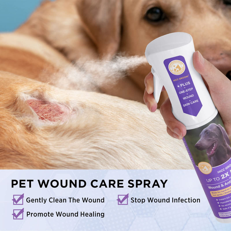 Wound Care Spray for Cats and Dogs, Wash Pet Wounds to Promote Healing, Relieve Stinging & Itching, Lick-Safe Hypochlorous Acid Formula, 10.1 oz Continuous Spray Bottle - PawsPlanet Australia