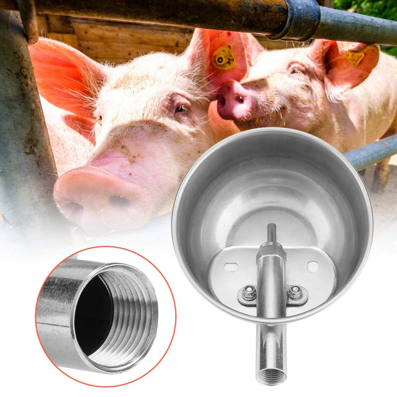 Zerodis Stainless Steel Pig Drinking Water Bowl, Piglets Automatic Drinking Fountains Feeder Equipment - PawsPlanet Australia
