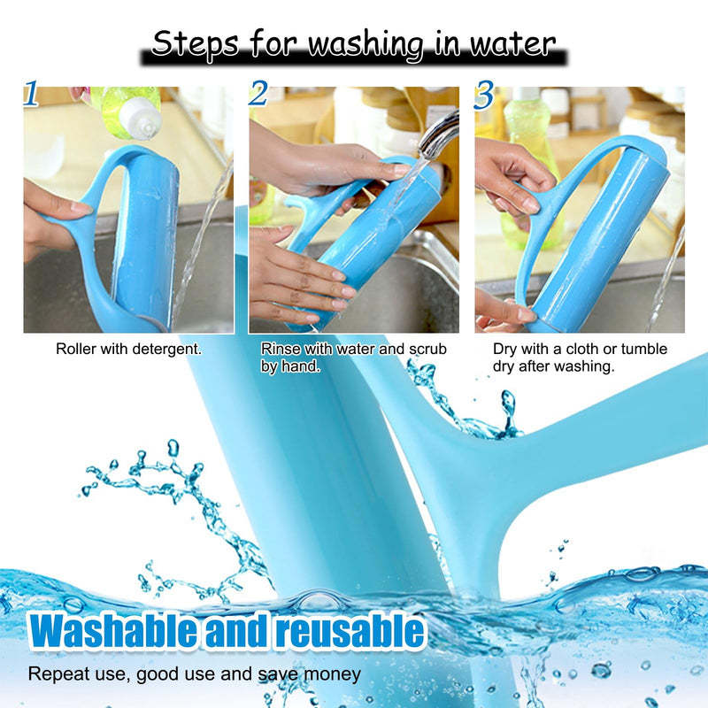 Reixuier Washable Lint Roller Reusable Lint Rollers - Washable Reusable Lint Roller Lint Roller Sustainable Animal Hair Remover for Hair, Dust, Lint, Animal Hair - PawsPlanet Australia