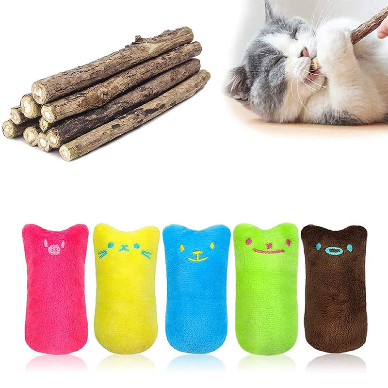 Soft Plush Cat Pillow for Cat Kitten Teeth Cleaning Cat Toys Cartoon Square Plush Wagging Interactive Pets Chewing Interactive Plush Cat Toys for Indoor Cats Pets,Perfect for Biting Kicking(5 Pieces) - PawsPlanet Australia