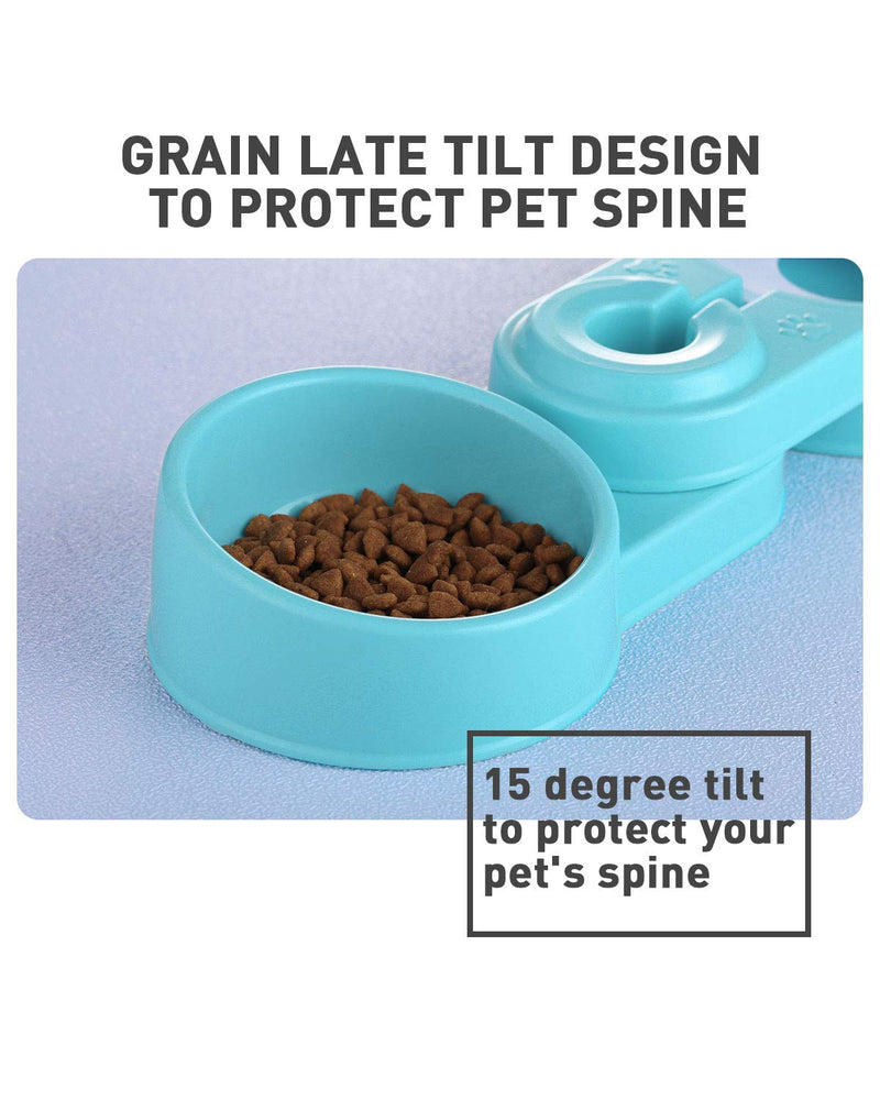 [Australia] - Folomie Double Dog Cat Bowls Pet Automatic Water Dispenser Detachable blue 