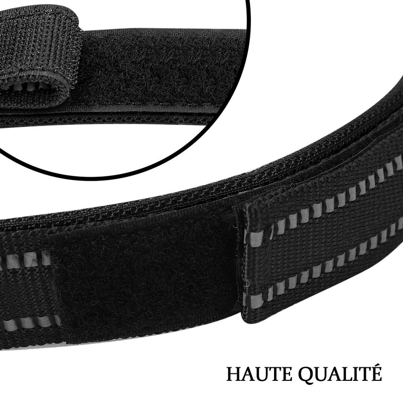 MyfatBOSS Dog Collar and Lead Set, Padded Soft Breathable Mesh Dog Collar with Night Reflective Stripes, Adjustable Collar For Large Dogs Black Pet Collar Include Dog Bowl - PawsPlanet Australia