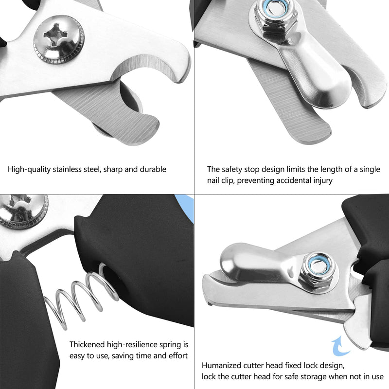 Claw scissors for dogs and cats, cat claw scissors with nail file, stainless steel claw pliers, large nail clippers with safety protection for pets with protection device for home - PawsPlanet Australia