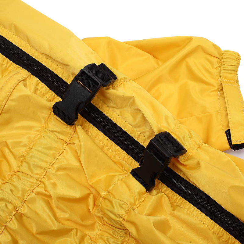 Morezi dog raincoat with high collar waterproof raincoat for dogs reflective four-leg rain gear jumpsuit for puppies small medium pet - Yellow - XXL - PawsPlanet Australia