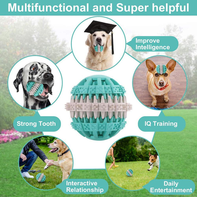 Delaspe Puppy Teeth Cleaning Ball Pet Rubber Toy Cat And Dog Non-Toxic Chewing Toy, Pet Toy Ball (blue) blue - PawsPlanet Australia