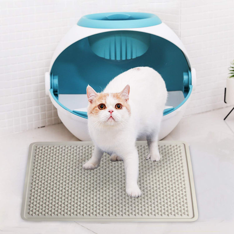 All for Paws Anti Tracking Cat Litter Mat, Scatter Reducing Kitten Litter Trapping Silicone Mat, 19.5x13.5 Inch - PawsPlanet Australia