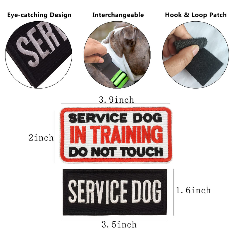 Dog Patches 2 Pcs Service Dog Patch Removable Service Dog Patches with Velcro Emotional Support Dog for Medium Large Dogs - PawsPlanet Australia