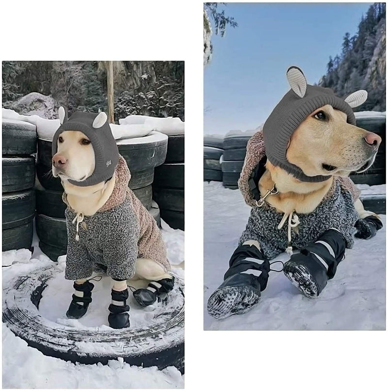 [Australia] - BESUNTEK Dog Boots Thick Warm Boots Shoes for Medium Large Dogs,Snow Boots Winter Anti-Dropping Double Straps Dog Boots Nonslip Rubber Sole for Snow Rain XS Black 