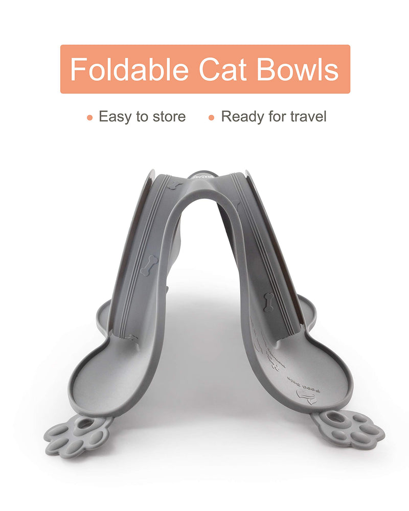 BIERDORF Dog Bowls Slow Feeder Dog Food Bowl Fun Feeder Eco-Friendly Non-Toxic No Choking Healthy Design Bowl with Silicone Mat Water Bowl for Puppy Small Dogs Cats and Pets (Gray) Gray - PawsPlanet Australia