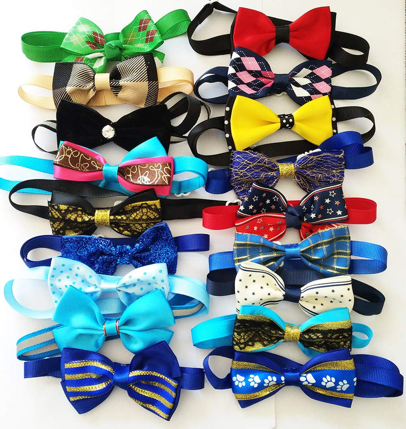 PET SHOW Small Dog Cats Bow Ties Kitten Puppies Bowties Necklace Collar for Holiday Wedding Party Grooming Accessories 20pcs Boy - PawsPlanet Australia