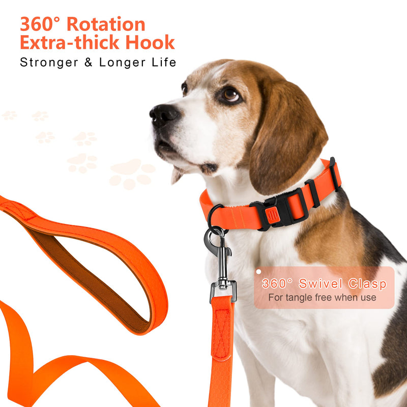 IOKHEIRA Training Lead for Dogs, Waterproof Dog Lead with Padded Handle 5m/10m/15m/20m, PVC Dog Lead with Strong Recall for Dogs, Tracking & Camping (5M, Orange) - PawsPlanet Australia