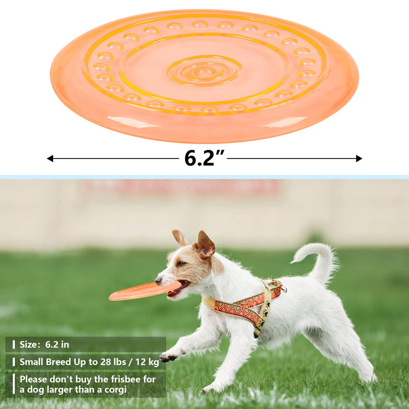 Tipatyard 5 Pack Rubber Dog Frisbee Indestructible Soft Frisbee Dog Toy for Small Medium Dogs （diameter : 6.2 inch） - PawsPlanet Australia