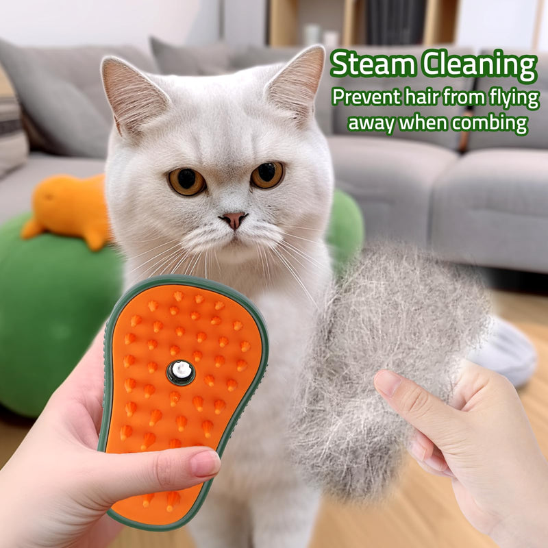 Mity rain Steamy Cat Brush - 3 In1 Cat Steam Brush, Cat Brush With Steam, Cat Hair Brush With Water For Dogs/Cats to Grooming,Clean and Shedding (Green) Green - PawsPlanet Australia