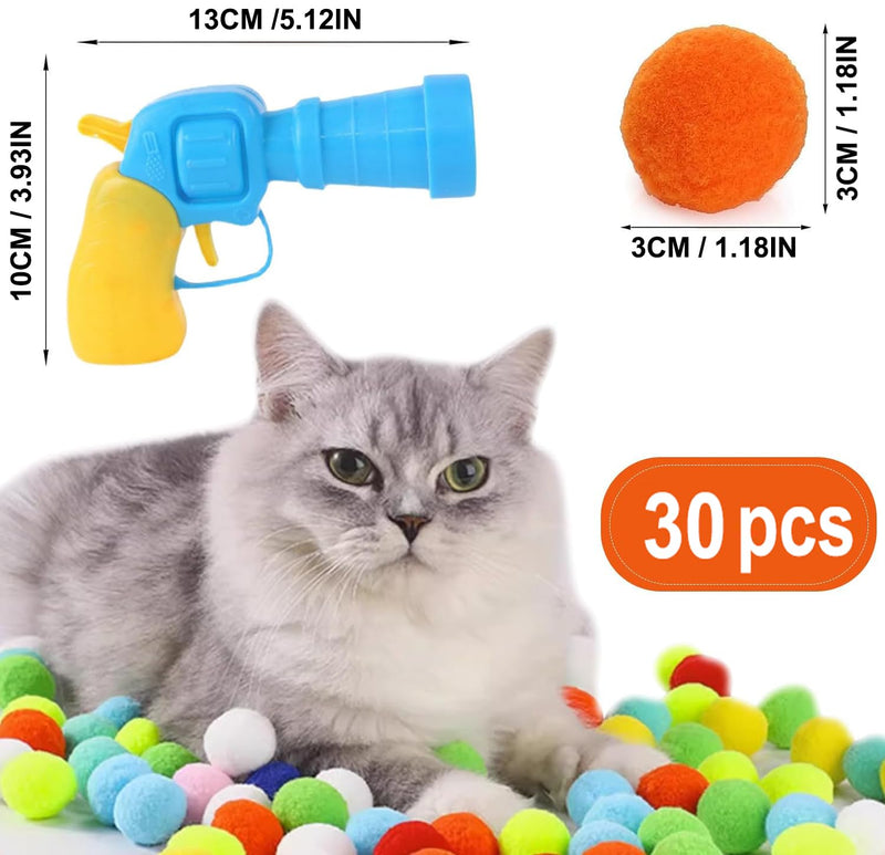 Vhger Interactive Cat Toy, Cat Scratching Ball Toy, Creative Mini Plush Ball Toy, Relieve Depression, Silent Pet Accessories for Interaction, Training (30 Balls) - PawsPlanet Australia
