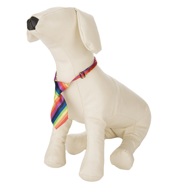 [Australia] - CueCue Pet Adjustable Neck Tie Small Rainbow Stripe 