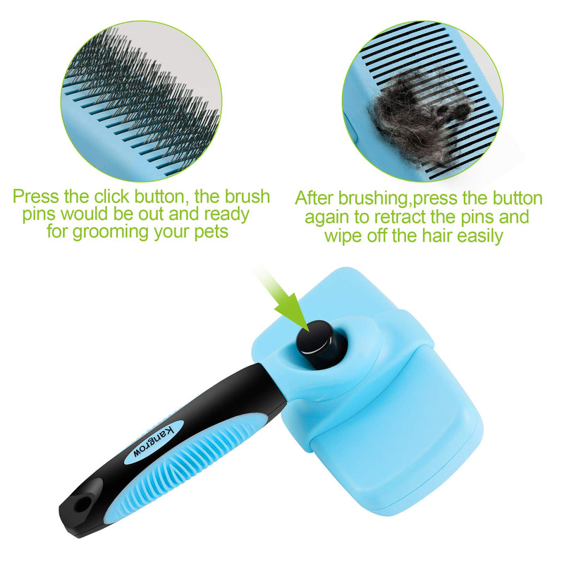 Kangrow Dog & Cat Brush- Slicker Brushes for Long Haired Dogs & Cats- Shedding Tool for Pet Grooming - Effectively Removes Loose Undercoat & Tangled Hair - PawsPlanet Australia