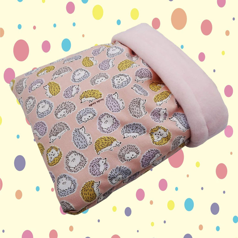 [Australia] - Handmade Sleeping Bag Pouch Hideout Cave for Hedgehog Guinea Pig Hamster Rat Ferret Hamster Squirrel and Other Small Animal Beds (Pink) Pink 