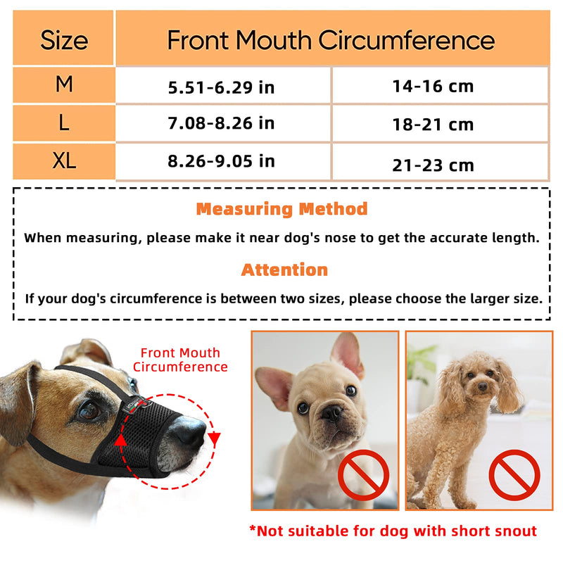 2 Pack Dog Muzzles, Soft Dog Muzzle for Small Medium Large Dogs Anti Biting Barking Chewing, Air Mesh Breathable Drinkable Adjustable Loop Pet Muzzle 3 Sizes Large (Pack of 2) - PawsPlanet Australia