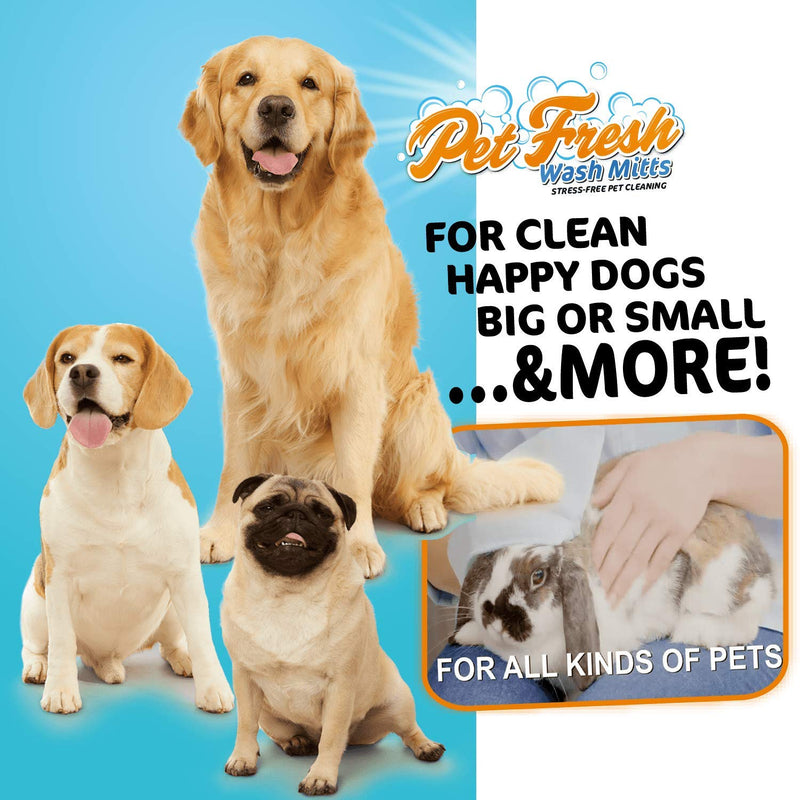 [Australia] - Pet Fresh Wash Mitts - Water Activated Pet Shampoo Mitt - 5 Pack 