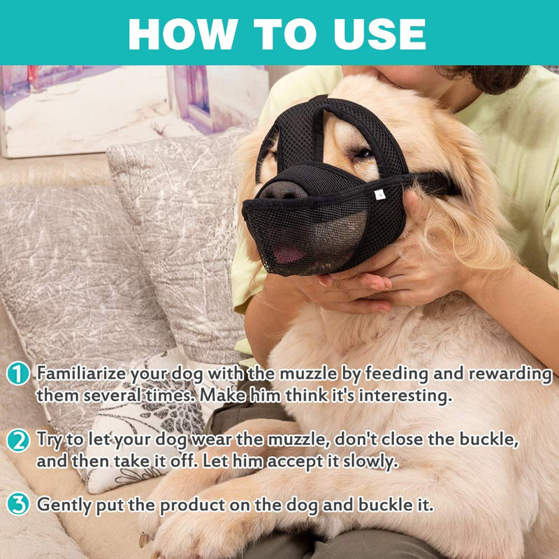 [Australia] - Harmontex Drinkable Dog Muzzle for Small Medium Large Dogs - Soft Adjustable Secure Pet Mouth Cover Safe Muzzle, Avoid Biting, Barking, Chewing, Eating Garbage 