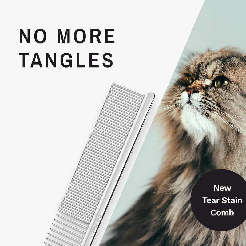 Eye Envy Tear Stain Remover Face Comb for Dogs and Cats| Fine/Coarse Comb with 80 Rounded Pins | Gently Remove Crusty Eye Debris, Gunk and Boogers | Keep The Beard and Face Tangle Free - PawsPlanet Australia