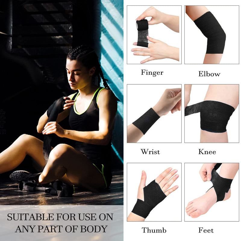 WUGU 12 rolls of self-adhesive bandage, 7.5 cm x 4.5 m adhesive bandage, elastic self-adhesive bandage, cohesive bandage, suitable for stretch athletes, wrist, feet, finger plasters, 12 pieces - PawsPlanet Australia