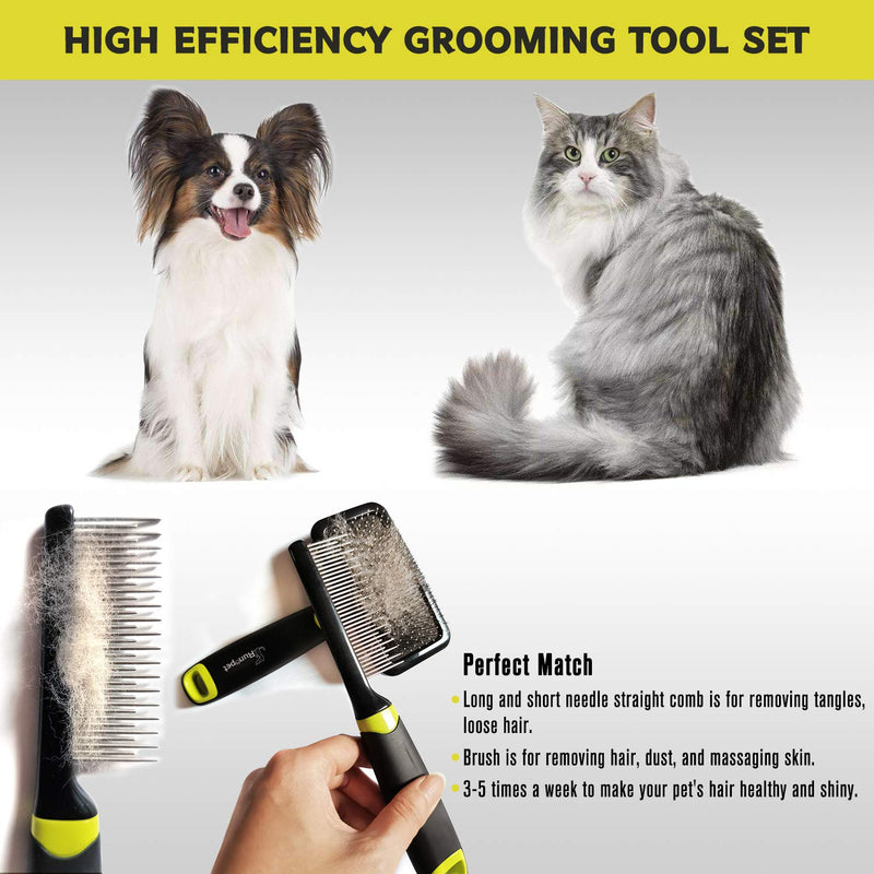 [Australia] - Dogs Grooming Dematting Comb Detangling Deshedding Tool Steel Cats Hair Comb 