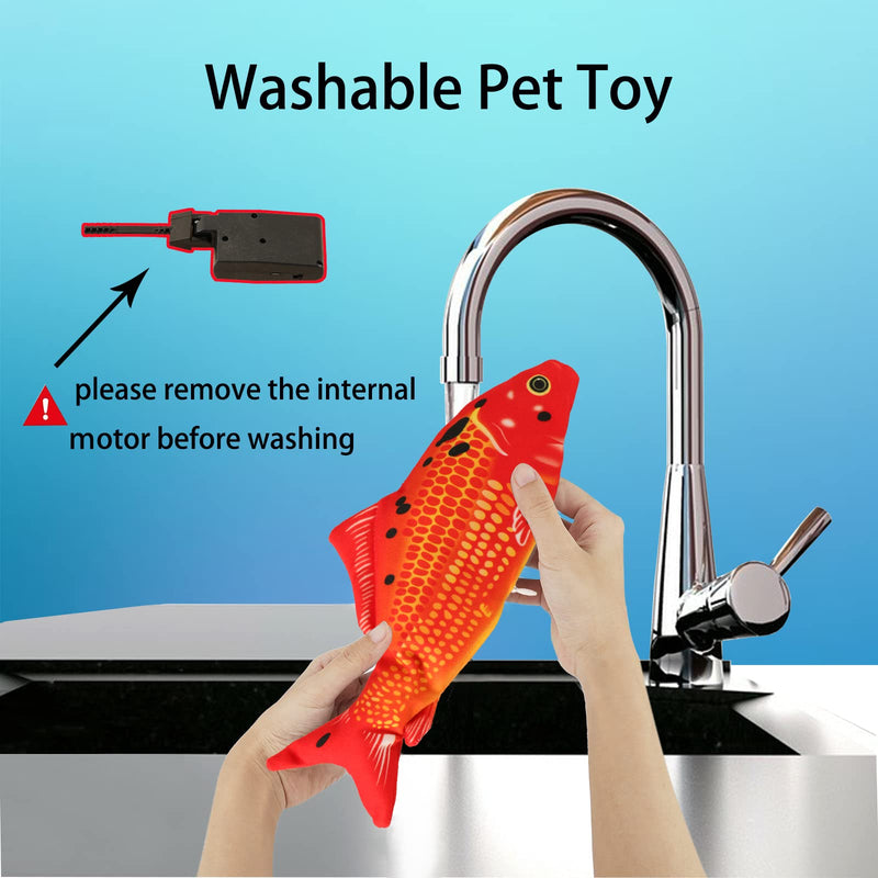 Flopping Fish Electric Moving Dog Fish Toy，Realistic Flopping Fish Rocking Dog Toy，Interactive Pet Toys for Dog Exercise，Small and Medium Dog Floppy Fish Animal Toy red carp - PawsPlanet Australia