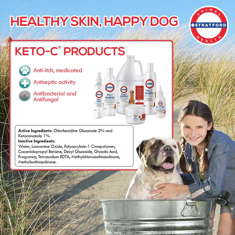 Stratford Keto-C Antiseptic Spray Chlorhexidine with Ketoconazole (Antibacterial & Antifungal) for Dogs, Cats, and Horses, Cucumber Melon 8 oz. - PawsPlanet Australia