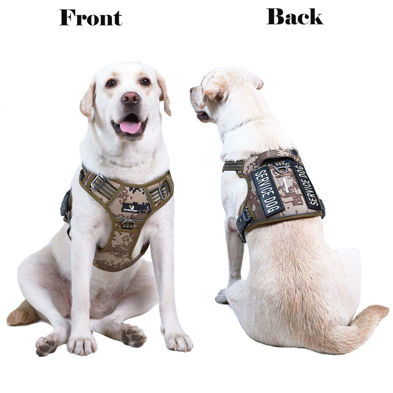 [Australia] - Auroth Tactical Dog Training Harness No Pulling Front Clip Leash Adhesion Reflective K9 Pet Working Vest Easy Control for Small Medium Large Dogs L(Neck:20~24",Chest:23~32") Desert Camo 