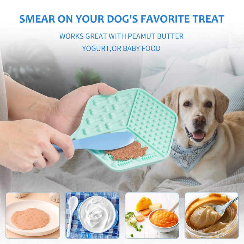 Feeding Mat for Dog&Cat,Dog Bath Distraction Device,Dog Cat Anxiety Relief,Alternative to Slow Feeder Bowls,Snuffle Mat and Dog Cat Puzzle Toys,Perfect for Food,Yogurt or Peanut Butter Green - PawsPlanet Australia