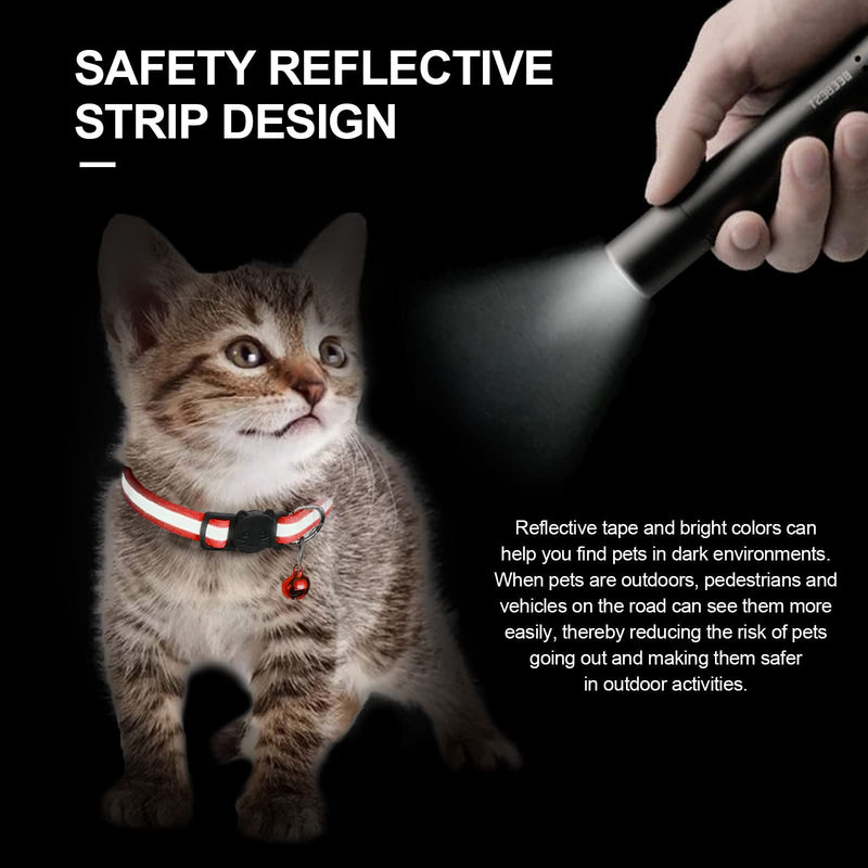 TSHAOUN Pack of 15 Adjustable Reflective Cat Collars with Safety Clasp, Fluorescent Kitten Collars with Bell for Domestic Cats, Small Dogs Adjustable 19-32 cm - PawsPlanet Australia